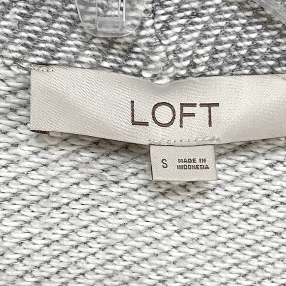 LOFT Grey Open Cotton Cardigan Medium Weight - Sz S - Picture 4 of 8